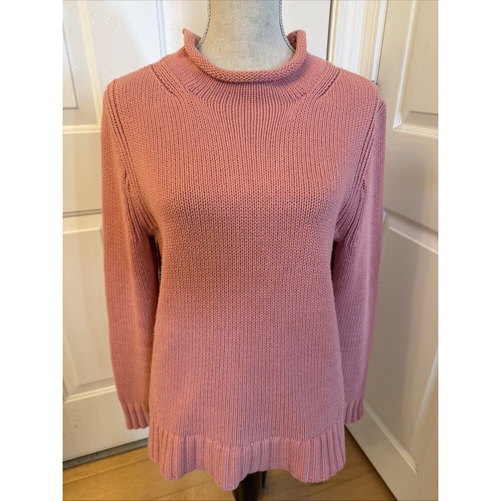 SOFT PINK ROLL NECK JCrew Always Vintage Cotton Sweater Women’s Size M